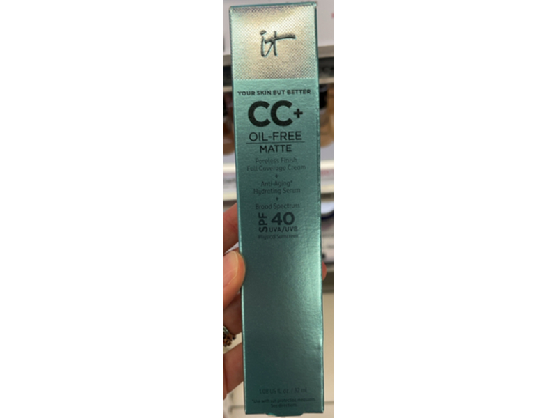 It Cosmetics CC+ Oil Free Matte Cream, SPF 40, 1.08 fl oz/32 mL