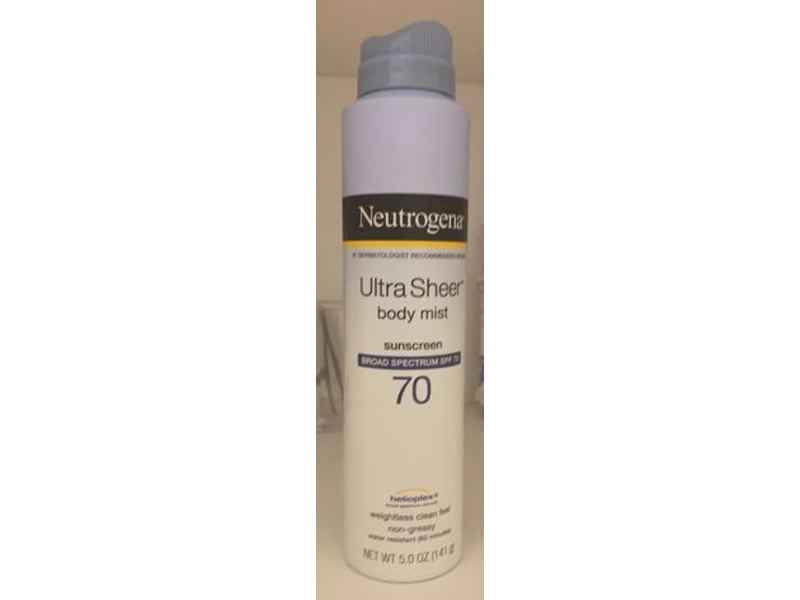 Neutrogena Ultra Sheer Body Mist Sunscreen, SPF 70, 5.0 oz/141 g