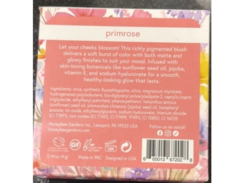 Honeybee Gardens Wildflower Blooming Blush, Primrose, 0.14 oz/4 g