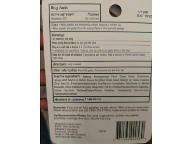 O'Keeffe's Lip Repair Balm, +Seal & Heal, 0.15 oz/4.2 g