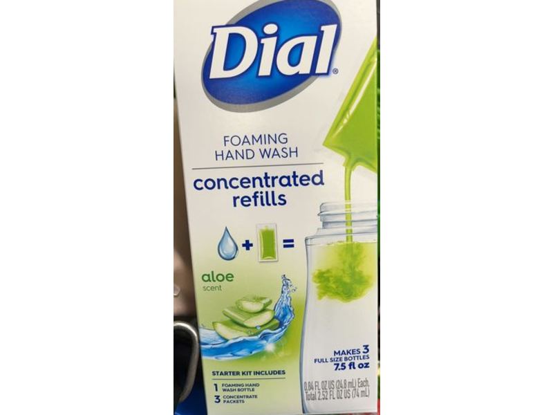 Dial Foaming Hand Wash Concentrated Refills, Aloe Scent, 0.84 fl oz/24.8 mL