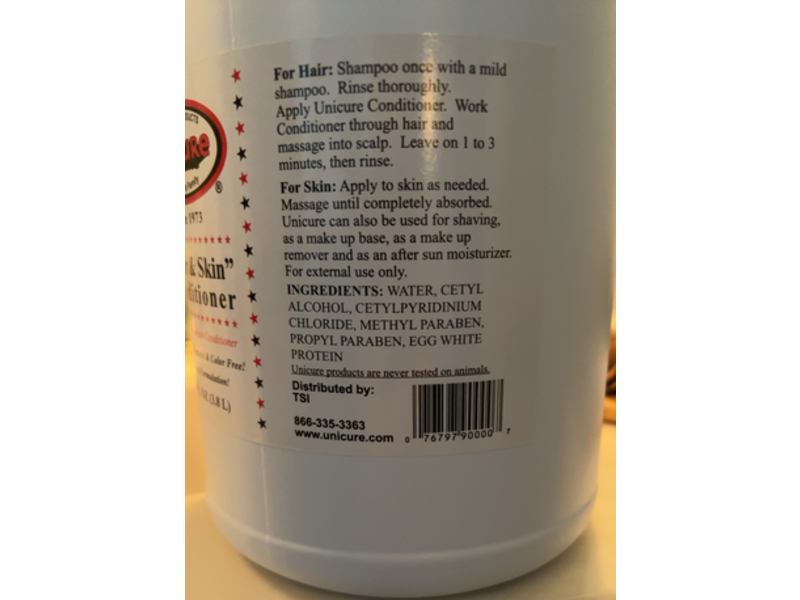 Unicure Hair & Skin Conditioner, 128 fl oz/3.8 L