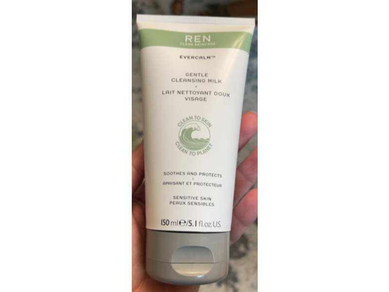 REN Clean Skincare Cleansing Milk, Evercalm, 5.1 fl oz/150 mL