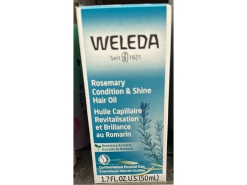 Weleda Condition & Shine Hair Oil, Rosemary, 1.7 fl oz/50 mL