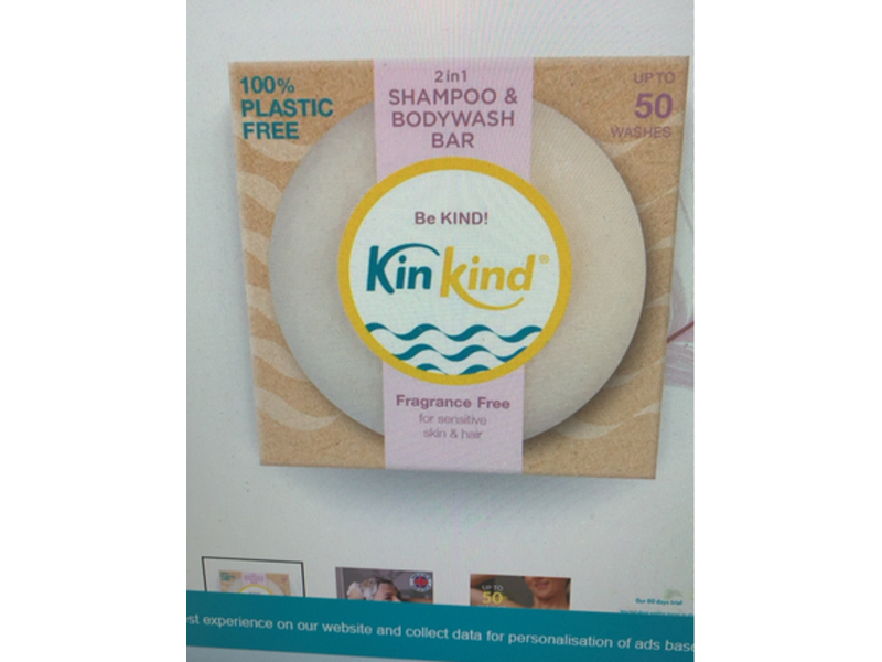 KinKind BeKIND 2 In 1 Shampoo & Bodywash Bar, 50 g