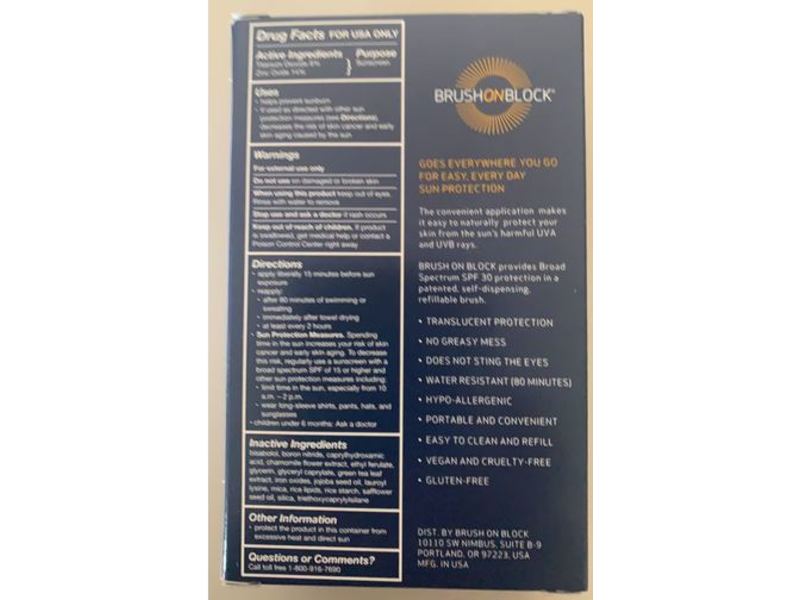 Brush On Block Mineral Powder Sunscreen, SPF 30, 0.12 oz/3.4 g (Duo Pack - Translucent & Touch of Tan)