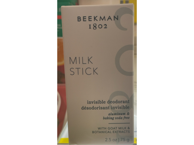 Beekman 1802 Milk Stick Invisible Deodorant, Aluminum & Baking Soda Free, 2.5 oz/75 g