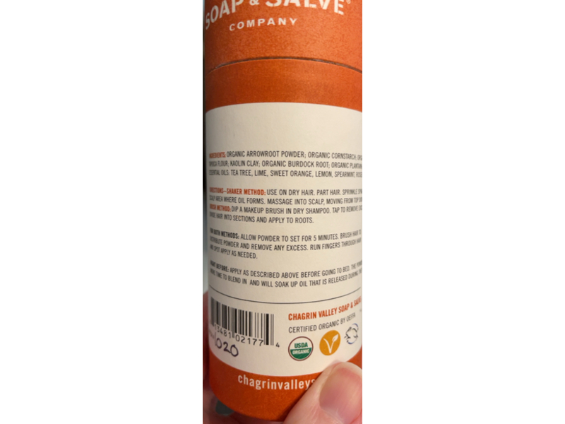 Chagrin Valley Soap & Salve Co Dry Shampoo, Citrus Mint Scent, 4.5 oz/128 g