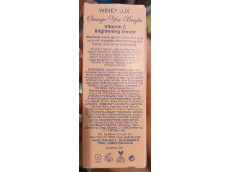 Winky Lux Orange You Bright Serum, Vitamin C, 1 fl oz/30 mL
