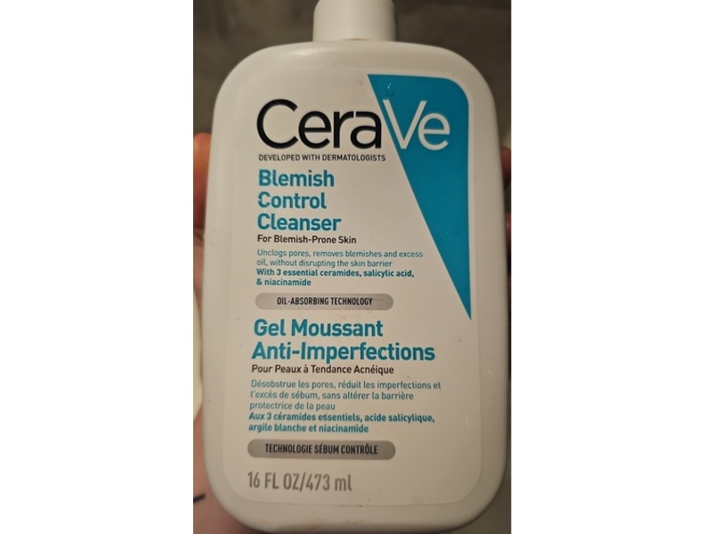 CeraVe Blemish Control Cleanser, Ceramides, Salicylic Acid & Niacinamide, 16 fl oz/473 mL