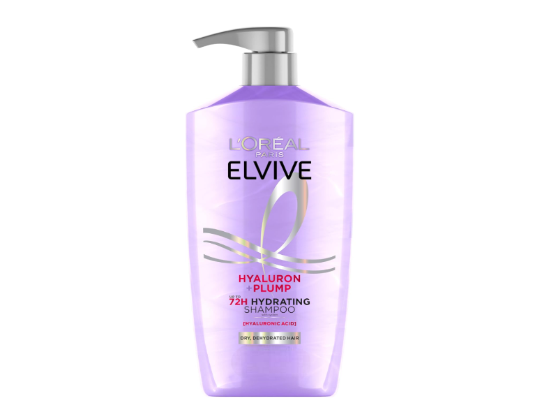 L'Oreal Paris Elvive Hyaluron + Plump 72h Hydrating Shampoo, Hyaluronic Acid, 600 mL