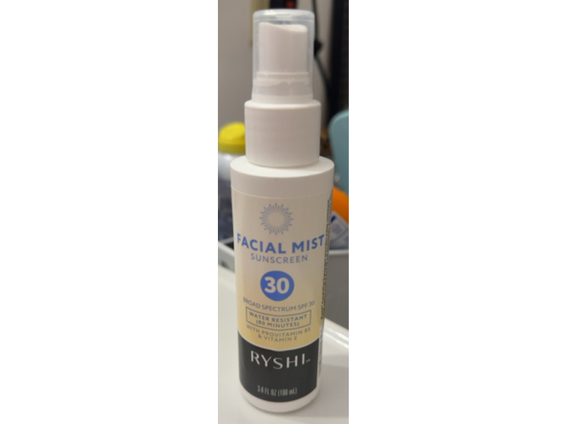 Ryshi Face Mist Sunscreen, SPF 30, 3.4 fl oz/100 mL