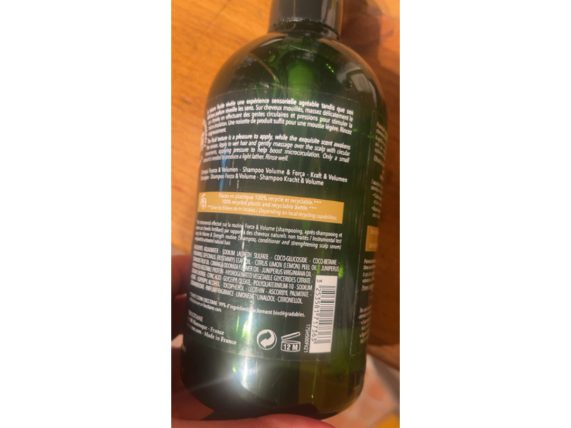 L'Occitane en Provence Force & Volume Volume & Strength Shampoo, 16.9 fl oz/500 mL