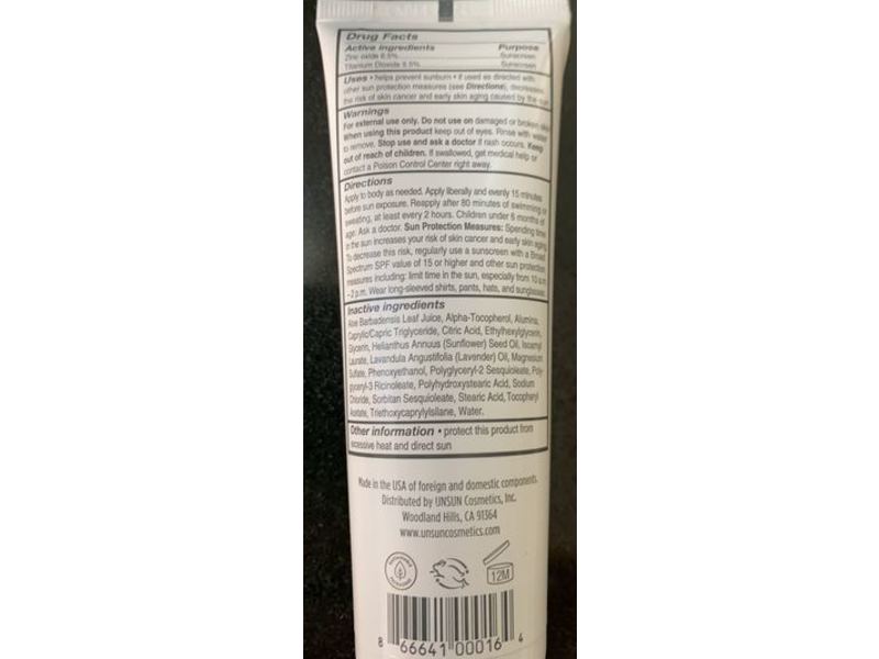 Unsun Face + Body Mineral, SPF 30, 3 fl oz/88.7 mL