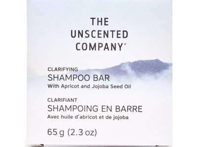 The Unscented Company Clarifying Shampoo Bar, Apricot & Jojoba Seed Oil, 2.3 oz/65 g