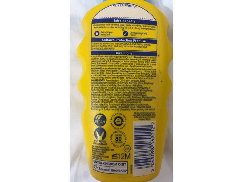 Boots Soltan Kids Sunscreen Spray, SPF 50+, 6.7 fl oz/200 mL