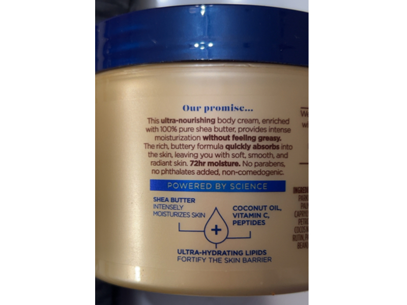 Vaseline Radiant X Deep Nourishment Body Cream, Shea Butter, 10 oz/283 g