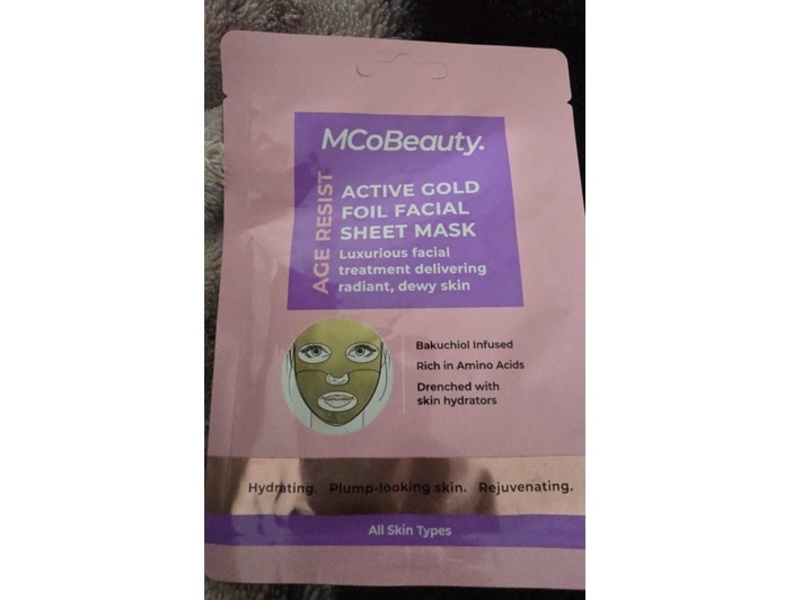 MCoBeauty Age Resist Active Gold Foil Facial Sheet Mask, 0.95 oz/27 g, 1 Count
