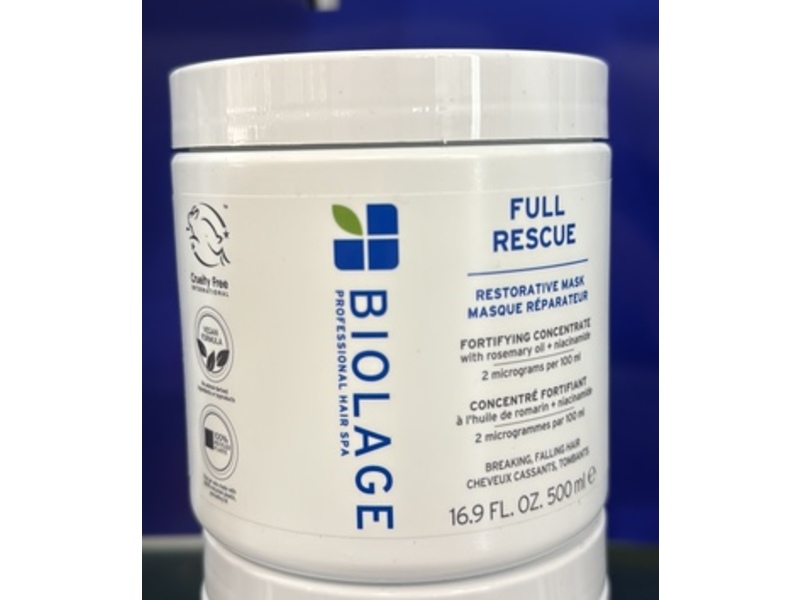 Biolage Full Rescue Restorative Mask, Rosemary Oil + Niacinamide, 16.9 fl oz/500 mL