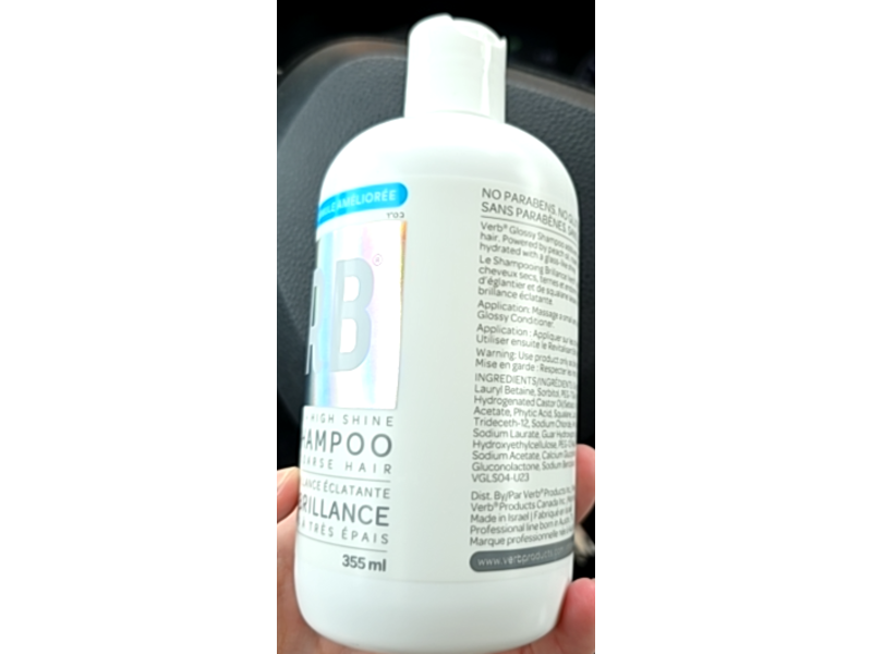 Verb Ultra Hydration+High Shine Glossy Shampoo, 12 fl oz/355 mL