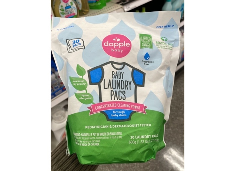 Dapple Baby Laundry Detergent Pacs, 21.2 oz/600 g, 30 Pacs