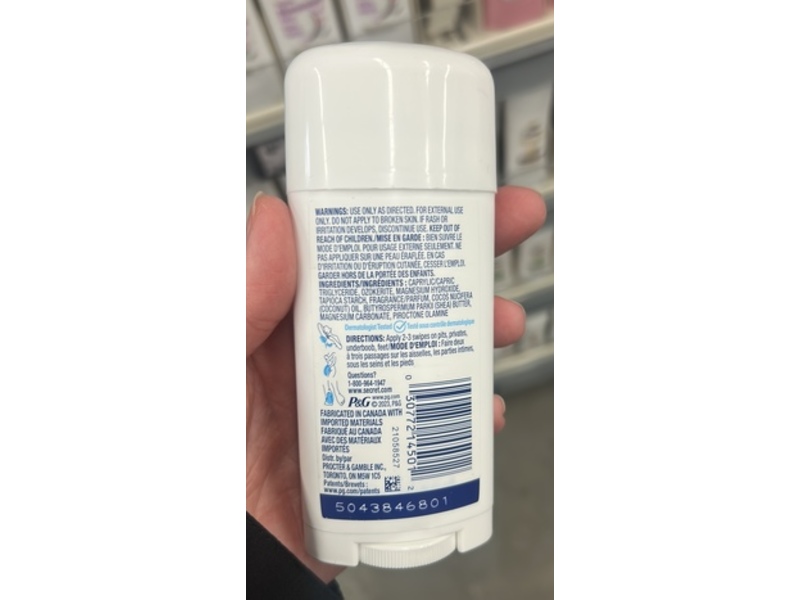 Secret Deodorant Whole Body, Peach, 2.4 oz/68 g