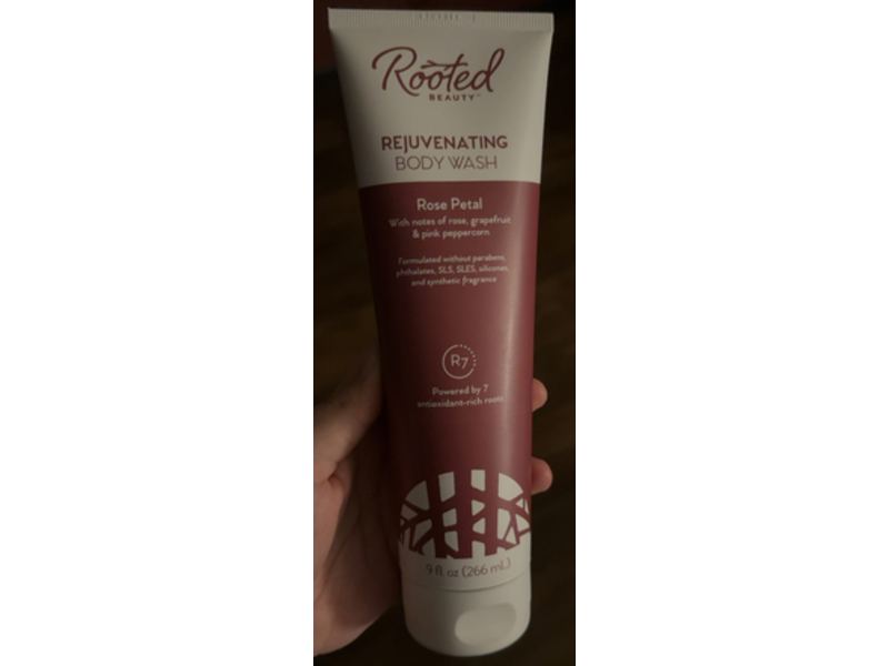 Rooted Beauty Rejuvenating Body Wash, Rose Petal, 9 fl oz/266 mL