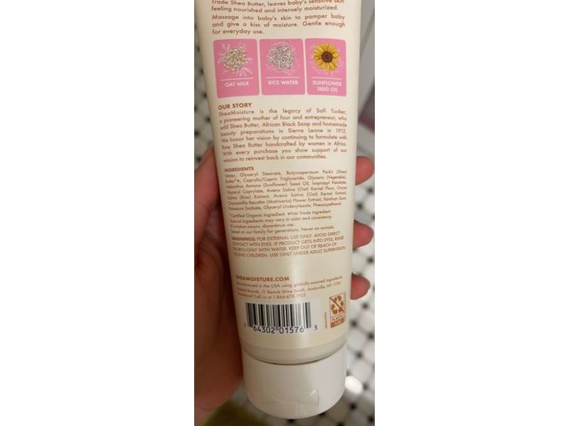 SheaMoisture Baby Extra Comforting Lotion, Oat Milk & Rice Water, 8 fl oz/237 mL
