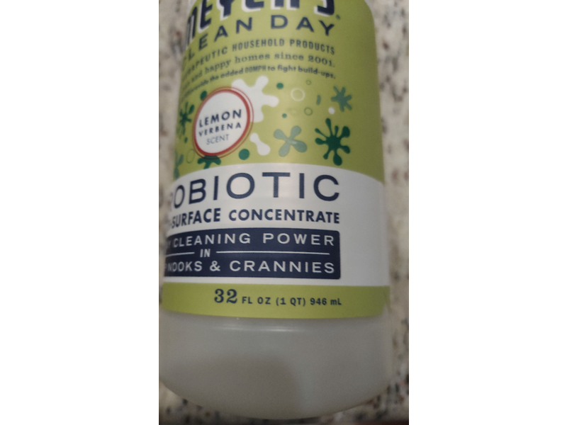 Mrs. Meyer's Clean Day Probiotic Multi-Surface Concentrate Cleaner, Lemon Verbena, 32 fl oz/946 mL