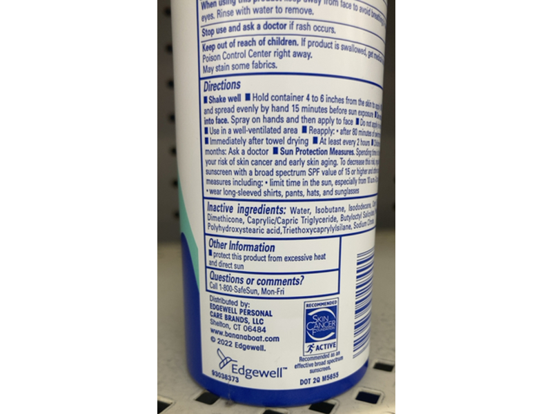 Banana Boat Sunscreen Lotion Spray, Sensitive Mineral Enriched, UVA/UVB SPF 50+, 6 oz/170 g