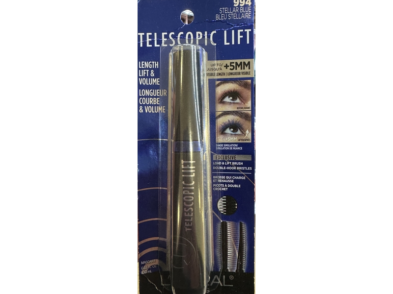 L'Oreal Paris Length Lift & Volume Mascara, 994 Stellar Blue, 0.33 fl oz/100 mL