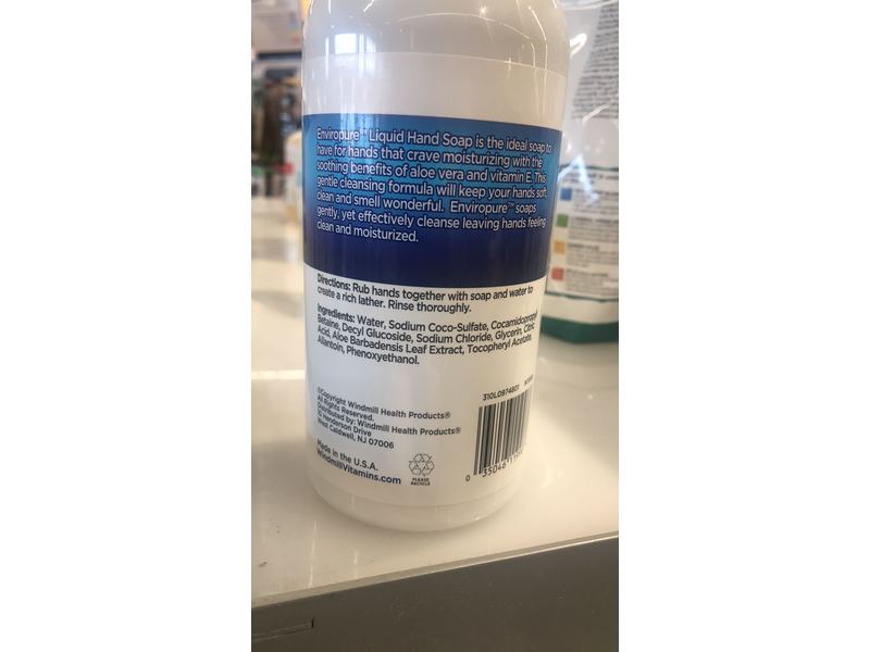 Enviropure Hand Soap, Aloe & Vitamin E,16 fl oz/473 mL