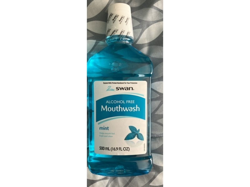 Swan Alcohol Free Mouthwash, Mint, 16.9 fl oz/500 mL