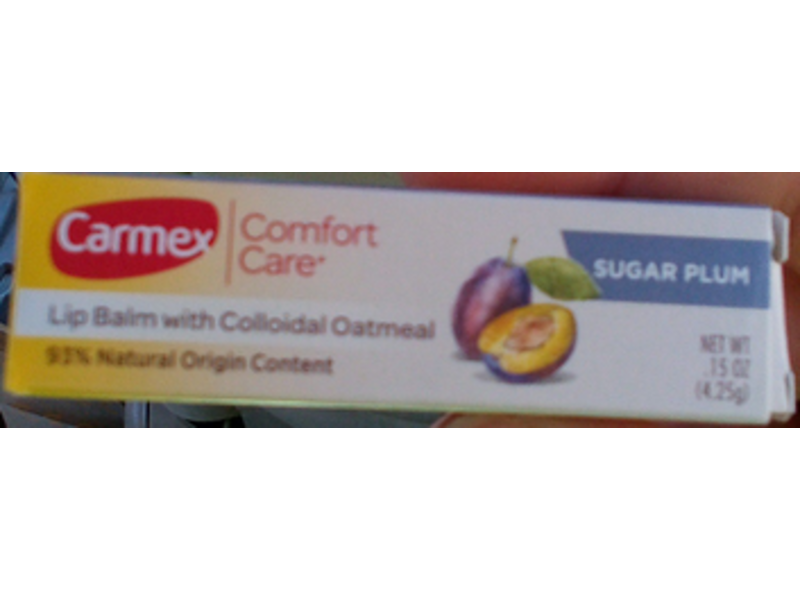 Carmex Comfort Care Lip Balm, Colloidal Oatmeal, Sugar Palm, 0.15 oz/4.25 g