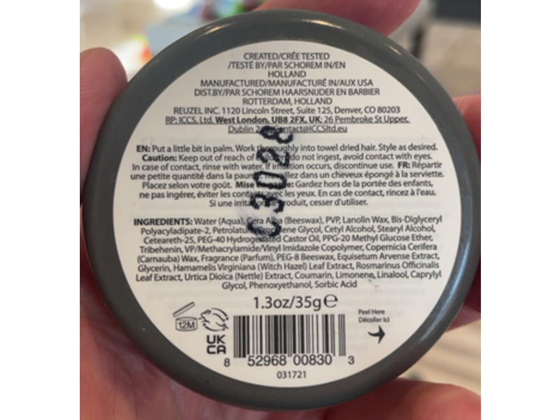 Reuzel Extreme Hold Matte Pomade, 1.3 oz/35 g
