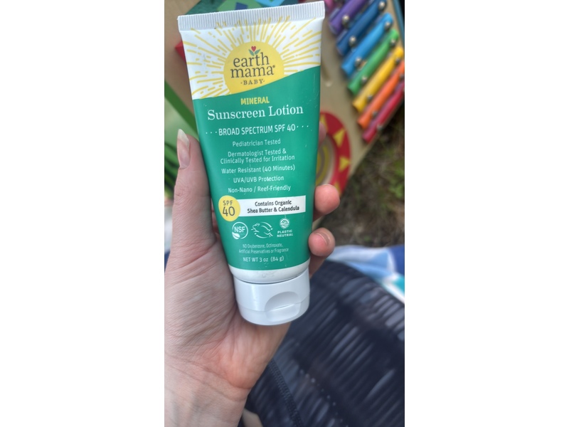 Earth Mama Baby Mineral Sunscreen Lotion, SPF 40, 3oz/84 g