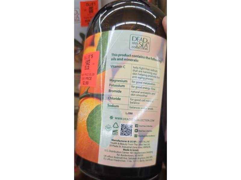 Dead Sea Collection Mineral Body Wash, Vitamin C, 33.8 fl oz/1000 mL