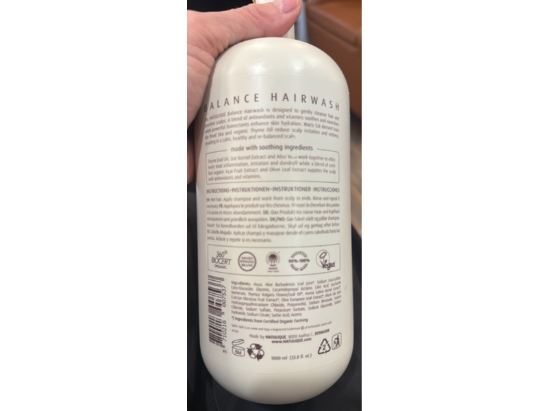Natulique Head Spa Balance Scalp Calming Hair Wash, Thyme Leaf Oil, Aci Fruit & Olive Leaf Extract, 33.8 fl oz/1000 mL
