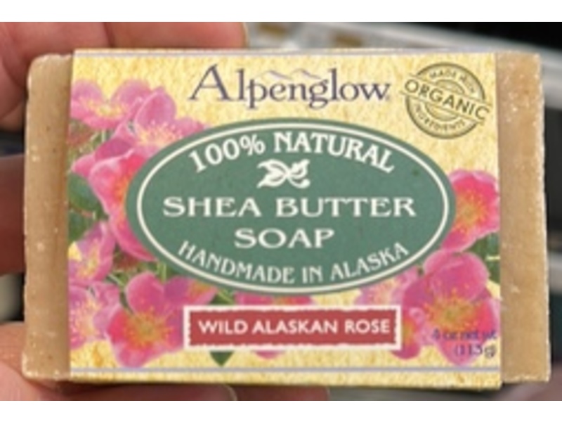 Alpenglow Skin Care Shea Butter Soap, Wild Alaskan Rose, 4 fl oz/113 g
