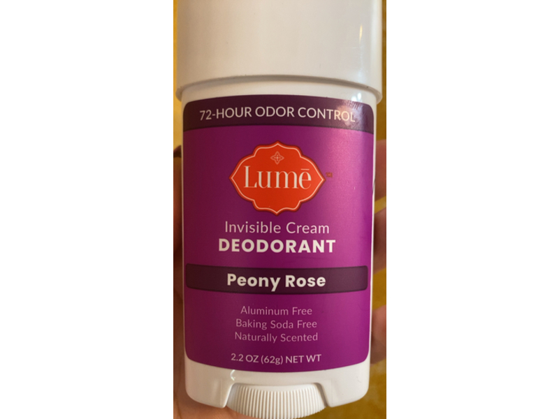 Lume Invisible Cream Deodorant, Peony Rose, 2.2 oz/62 g