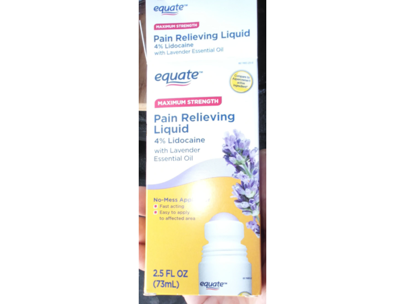 Equate Maximum Strength Pain Relieving Liquid, Lavender Essential Oil, 2.5 fl oz/73 mL