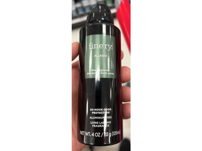 Fine'ry Fine Fragrance Deodorant Body Spray, Alleged, 4 oz/125 mL