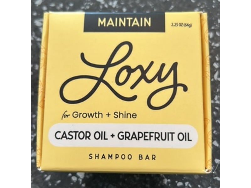 Loxy Glow + Shine Shampoo Bar, Castor Oil + Grapefruit Oil, 2.25 oz/64 g