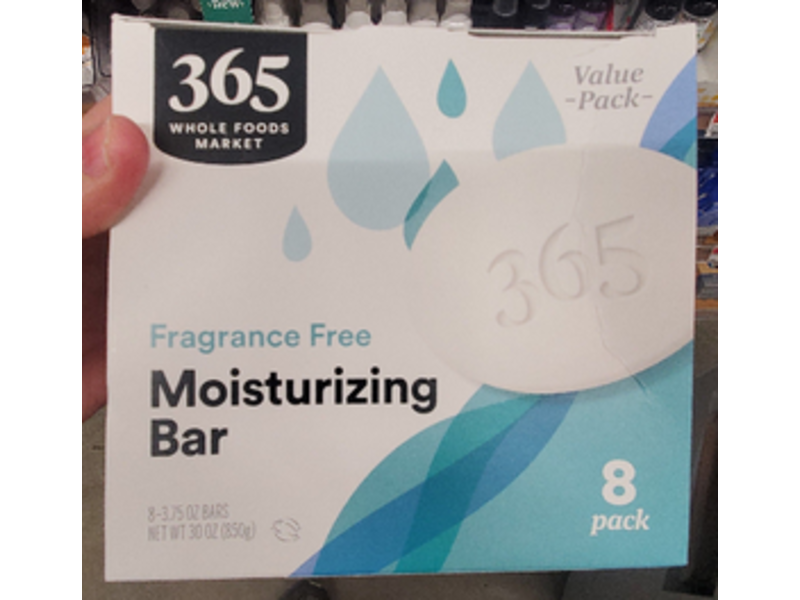 365 Whole Foods Market Moisturizing Bar, Fragrance Free, 30 oz/850 g, Pack Of 8
