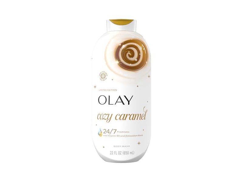 Olay Body Wash, Cozy Caramel, 22 fl oz/650 mL