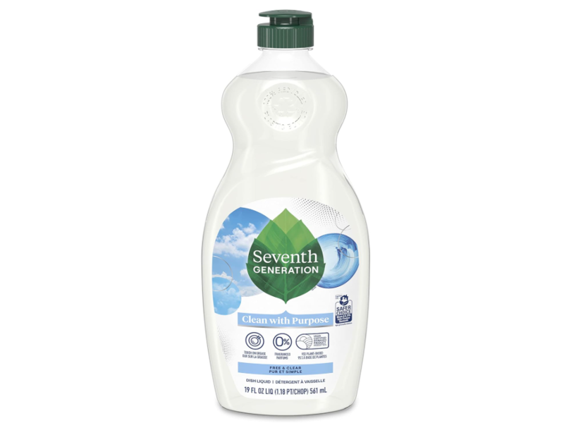 Seventh Generation Dish Soap, Free & Clear, 19 fl oz/561 mL