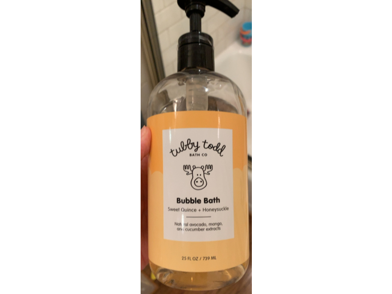 Tubby Todd Bubble Bath Sweet Quince + Honeysuckle, 25 fl oz/739 mL