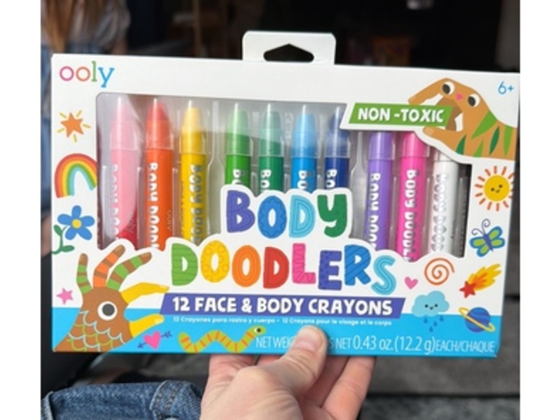 Ooly Body Doodlers 12 Face & Body Crayons, 0.43 oz/12.2 g
