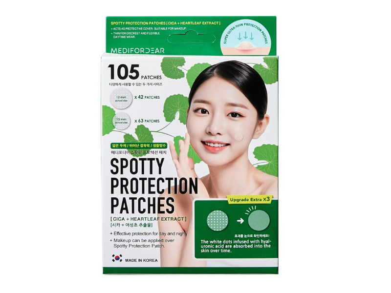 Medi fordear Spotty Protection Patches, Cica + Heartleaf Extract, 105 Patches