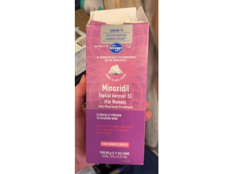 Kroger Minoxidil Hair Regrowth Treatment, 4.22 oz/120 g